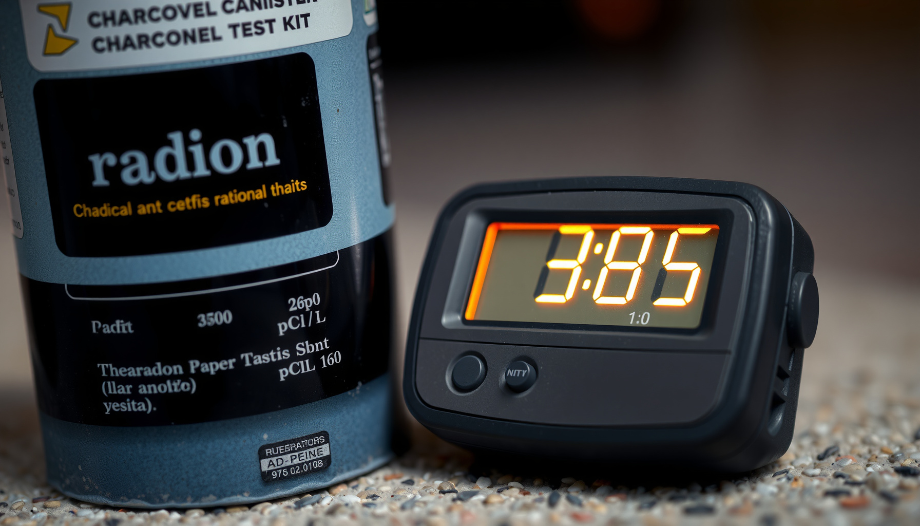 DIY radon testing vs professional testing close-up view