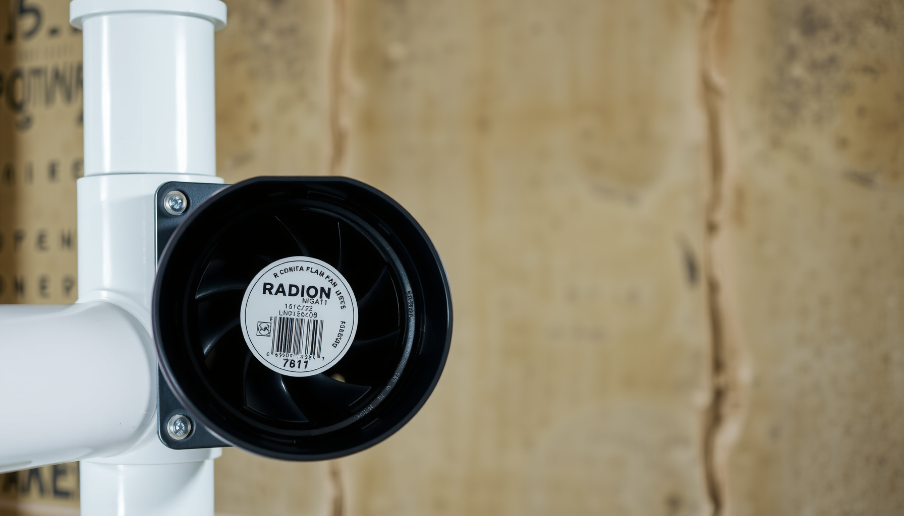 radon mitigation system close-up view