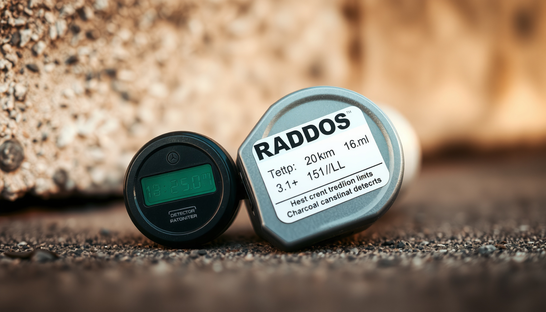 short-term vs long-term radon test close-up view