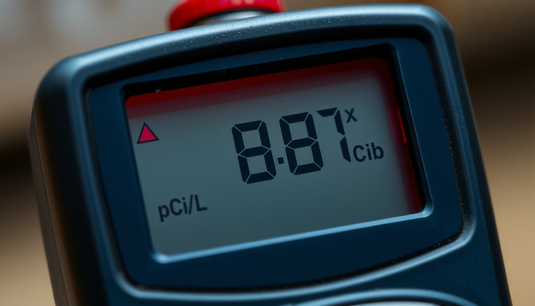 radon detector alarm going off close-up view