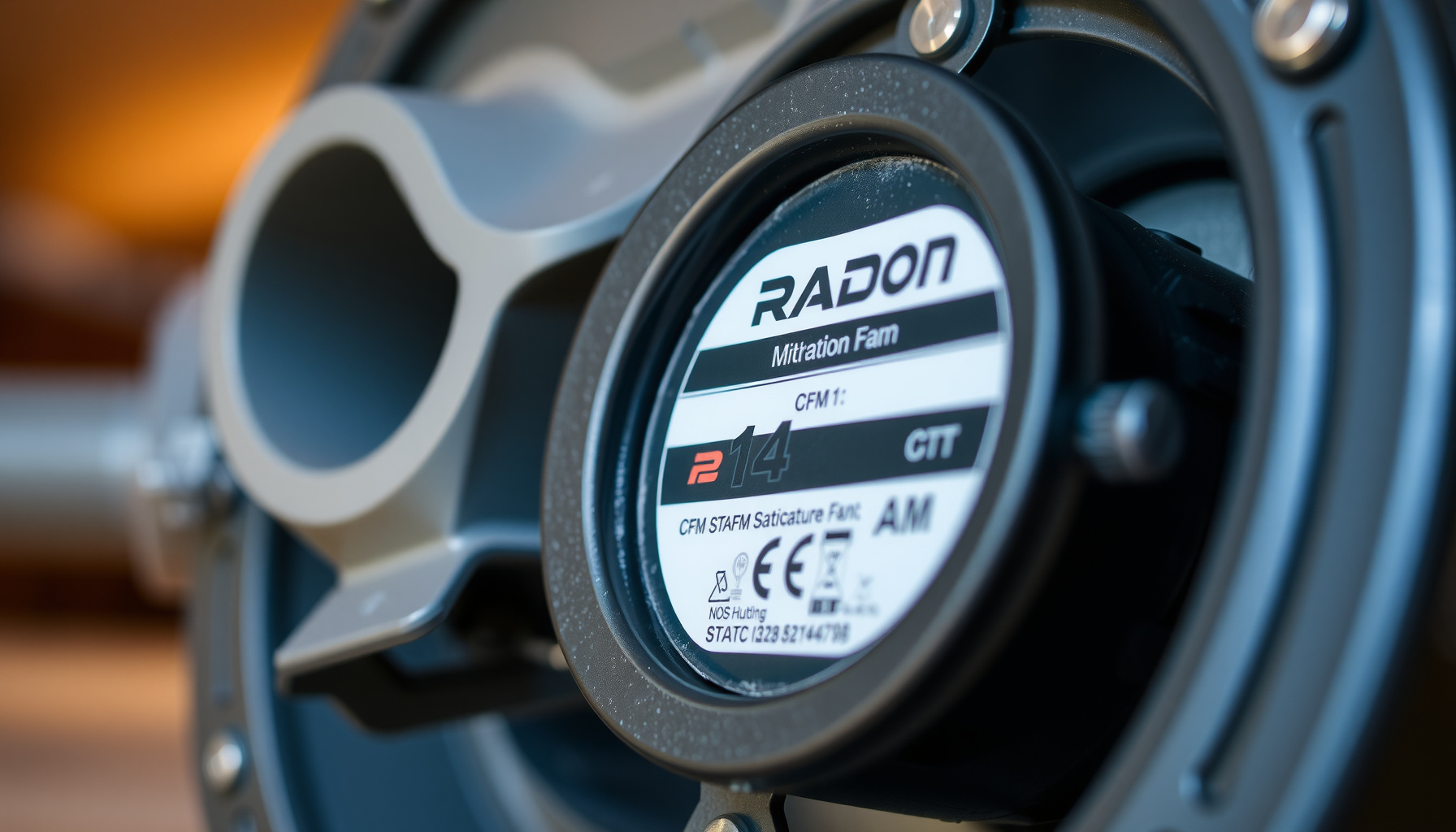 radon mitigation fans close-up view