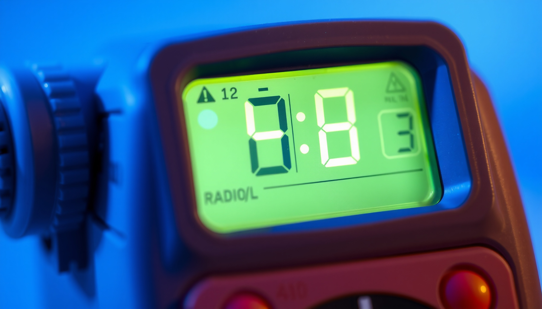 radon levels in winter close-up view
