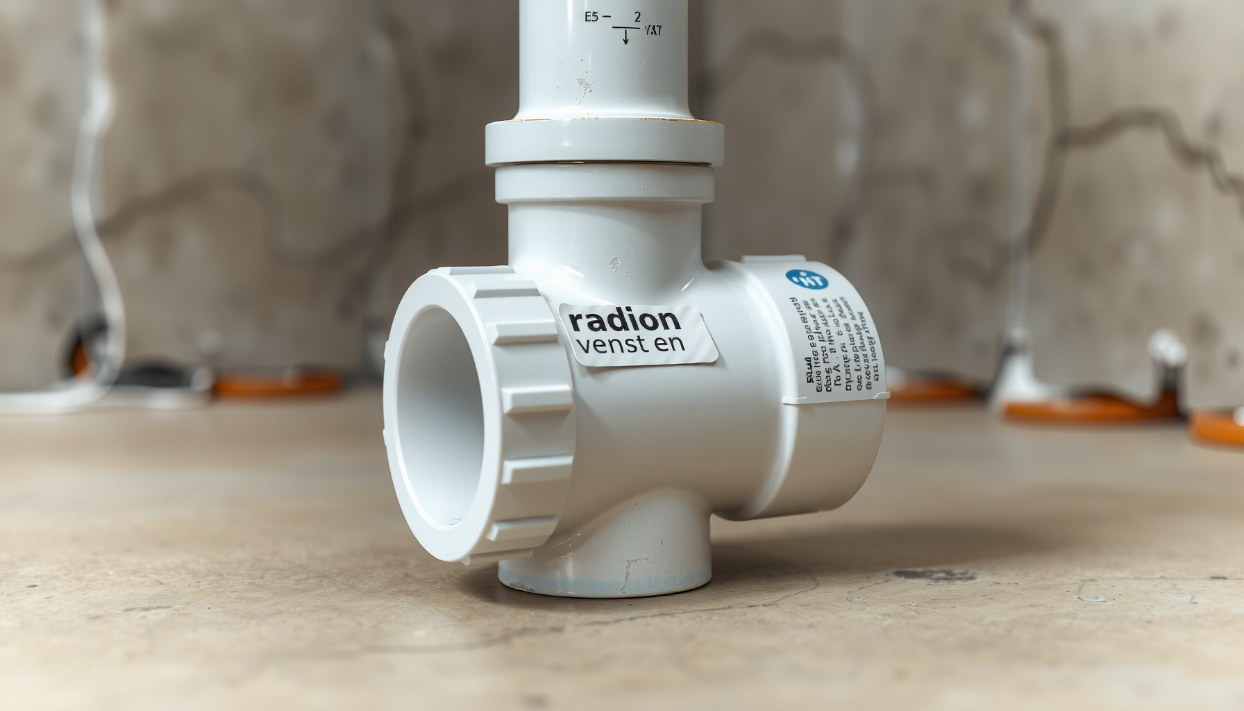 radon resistant new construction close-up view