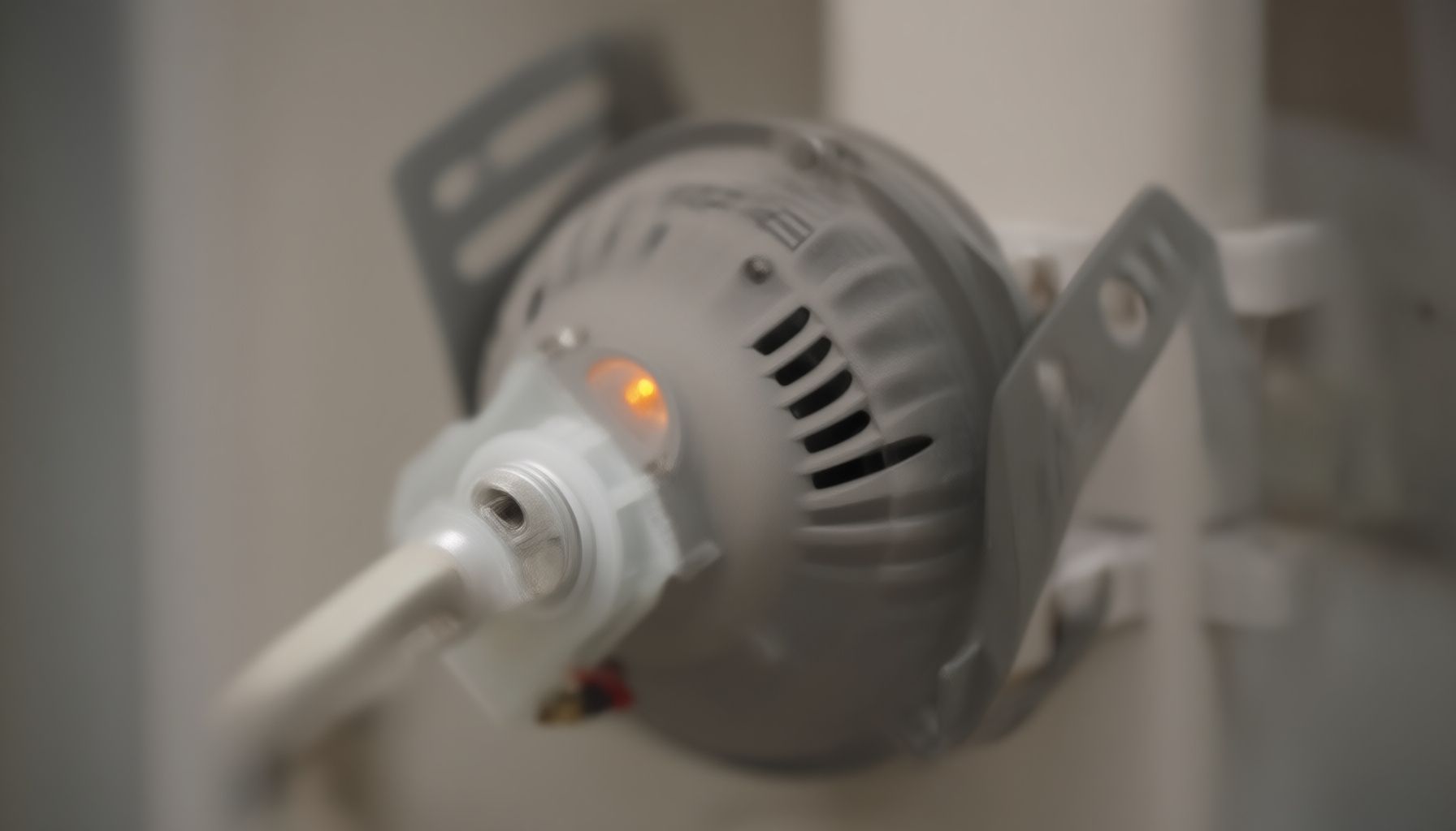 radon fan running constantly close-up view